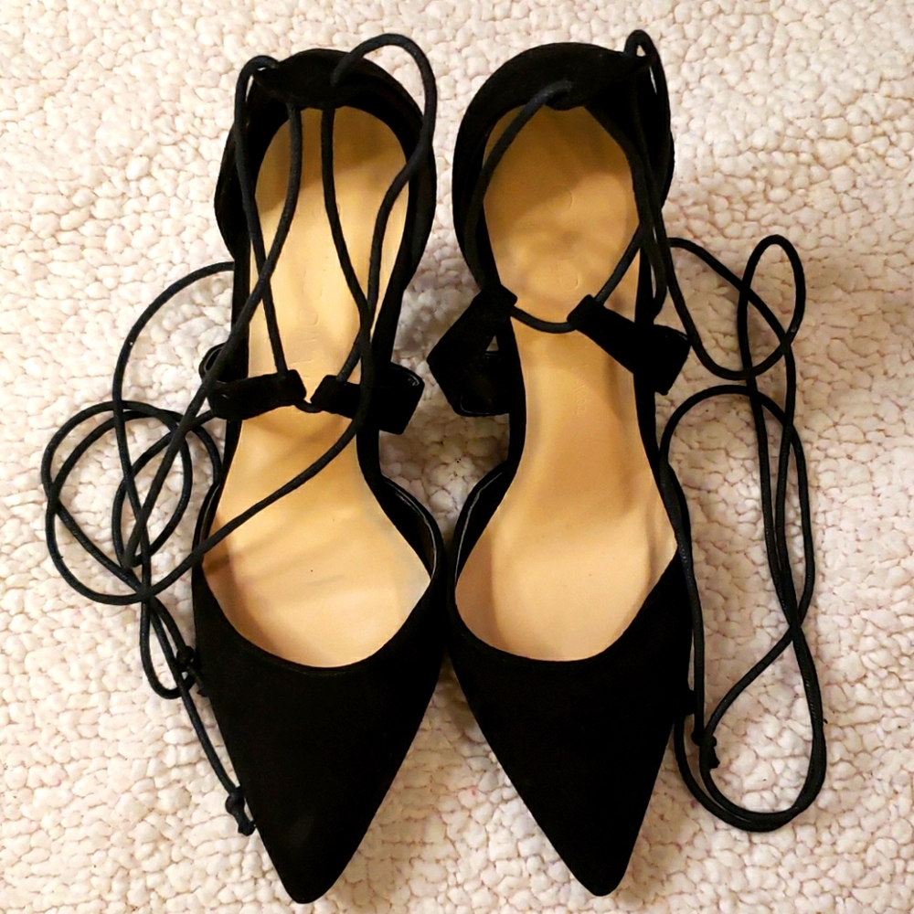Black Suede Strappy Heels